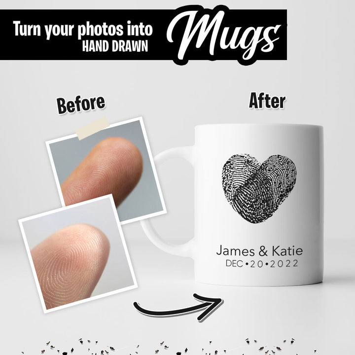 Couples Personalized Fingerprint Mug