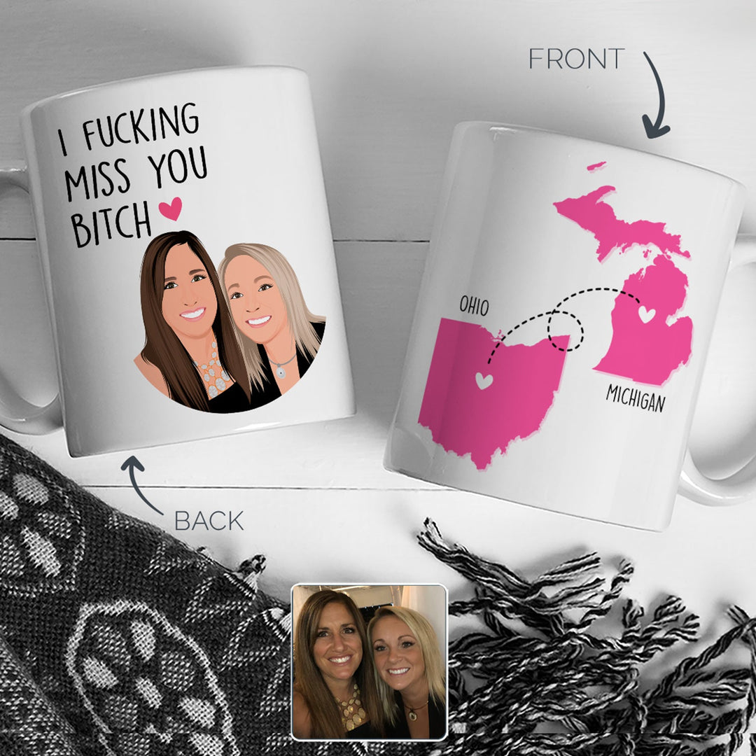 Personalized Best Friends Map Mug