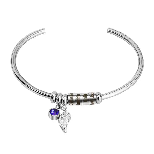 Personalized Birthstone Blessing Bangle