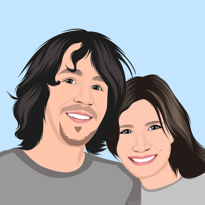 Personalized Cartoon Couple Portraits - Digital | Printable