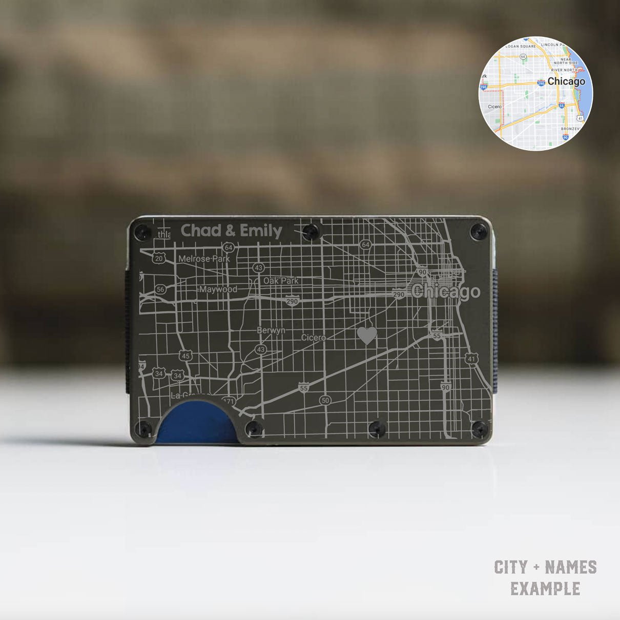 Custom "Where we Met" Minimalist Wallet - Personalized Memories