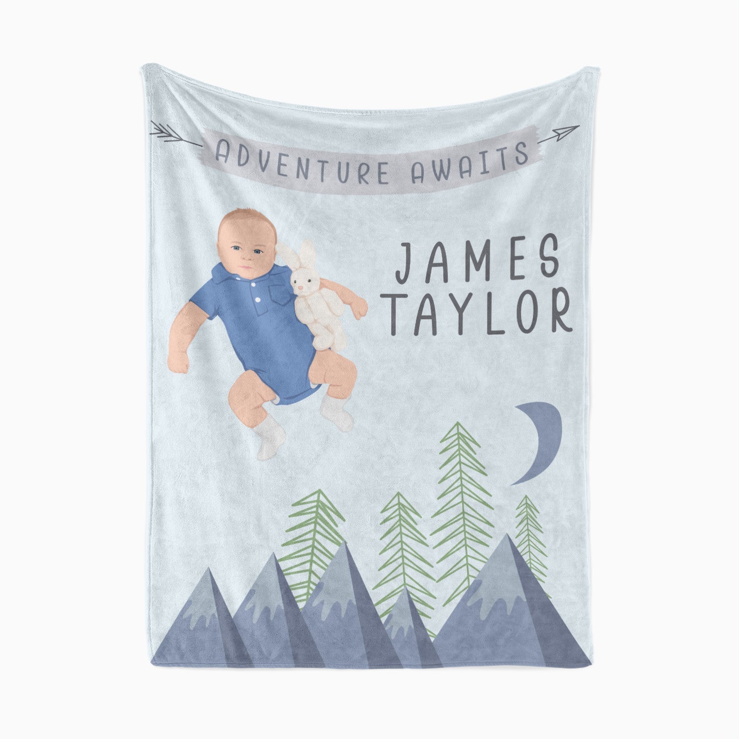 Personalized Adventure Awaits Baby Blanket - Personalized Memories