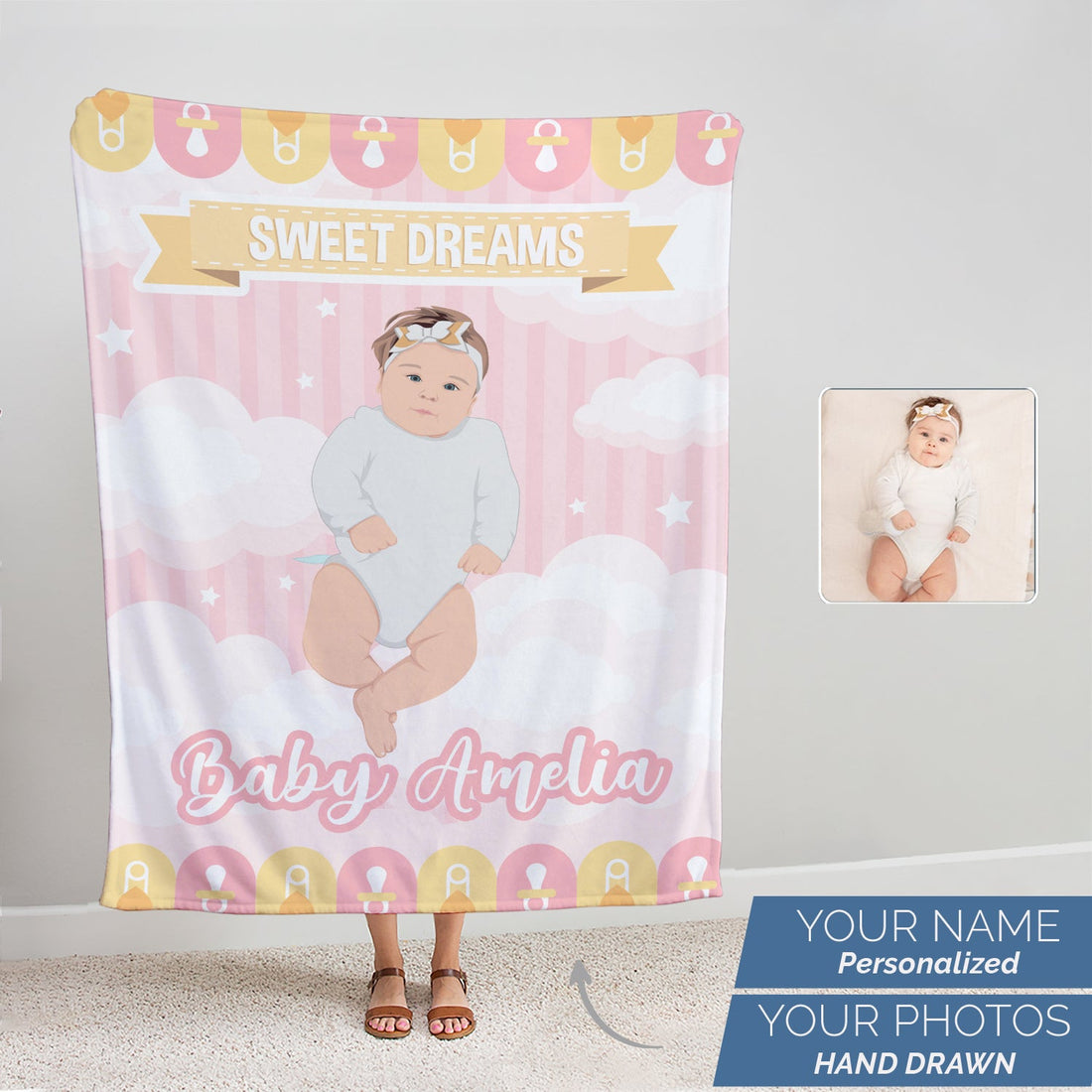 Personalized Baby Girl Blanket with Name - Personalized Memories