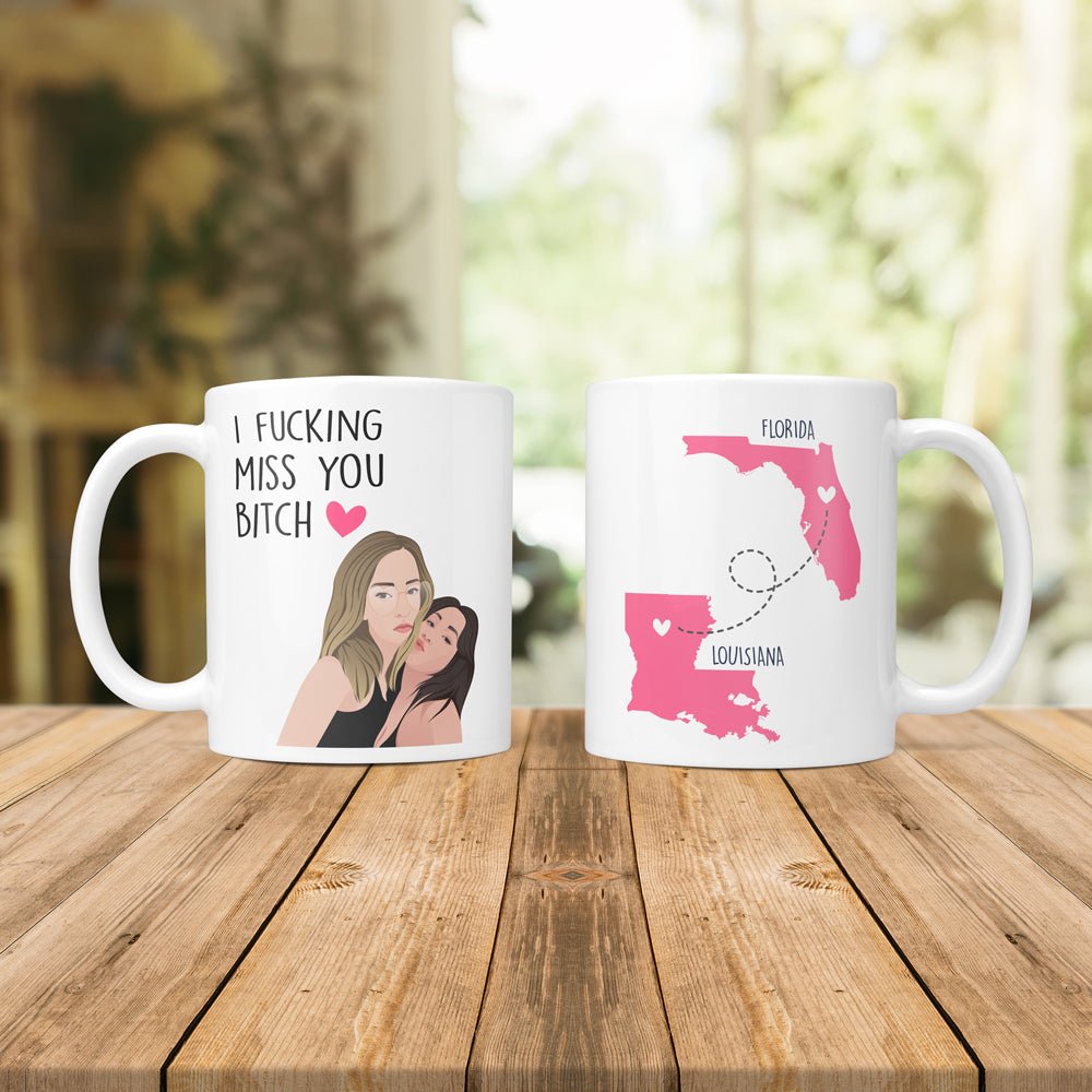 Personalized Best Friends Map Mug - Personalized Memories