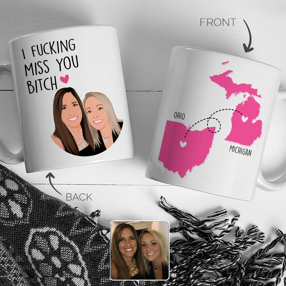 Personalized Best Friends Map Mug - Personalized Memories