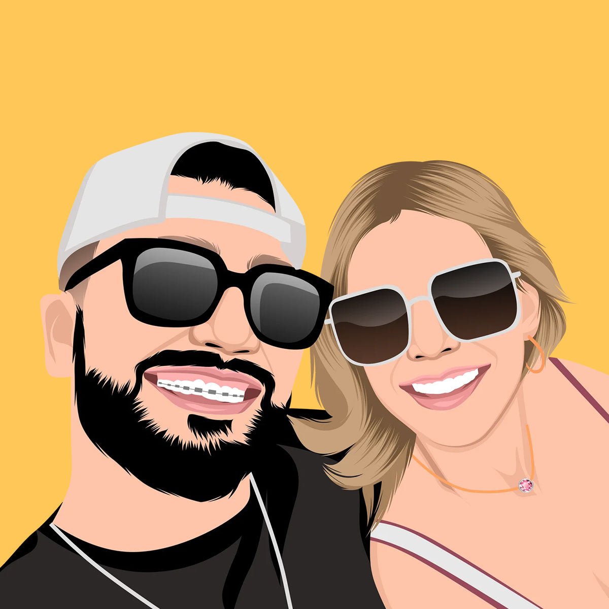 Personalized Cartoon Couple Portraits - Digital - Personalized Memories