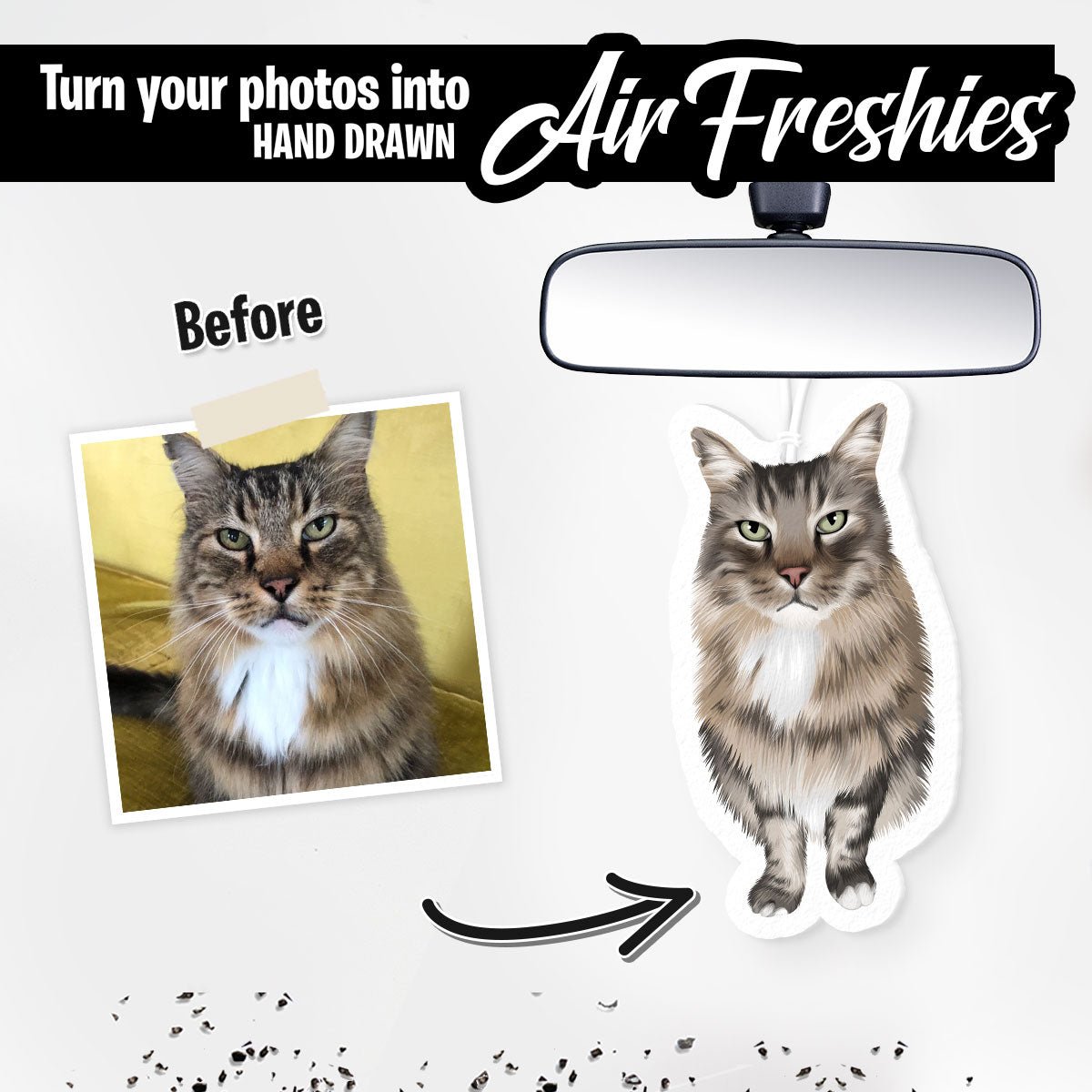 Personalized Cat Portrait Air Freshener - Personalized Memories