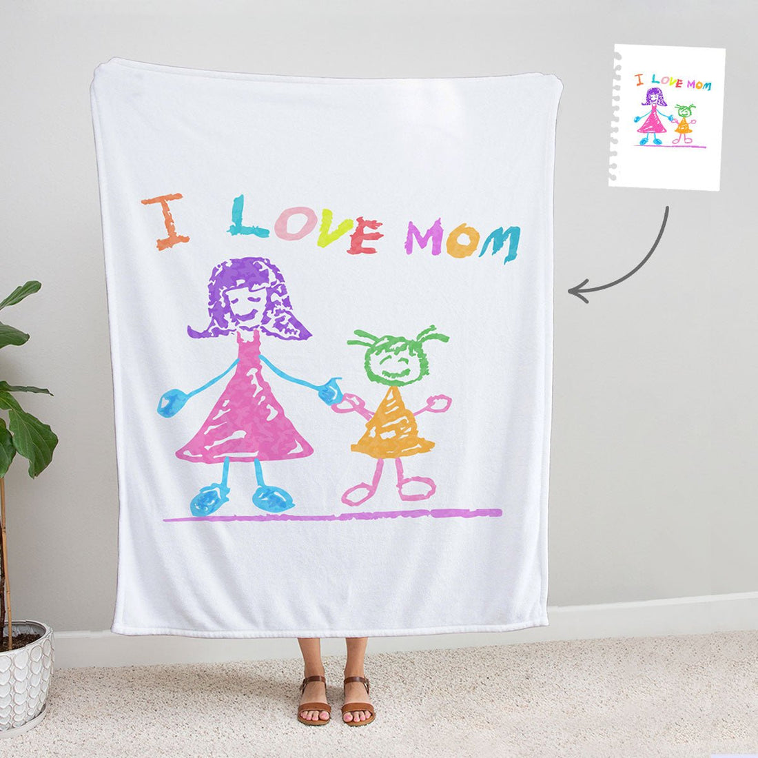 Personalized Childs Drawing Blanket - Personalized Memories