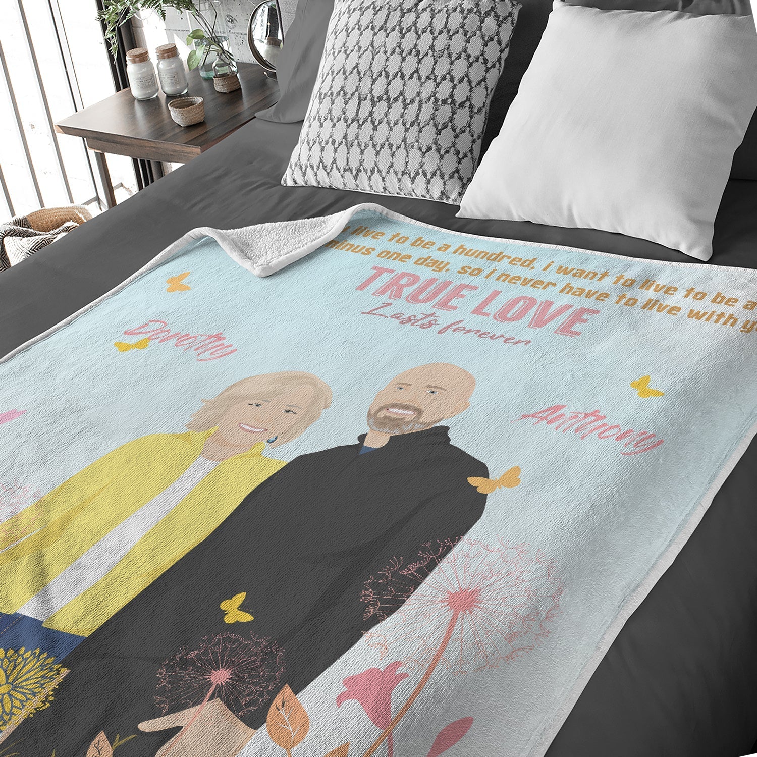 Personalized Couples Blanket with Names - Personalized Memories