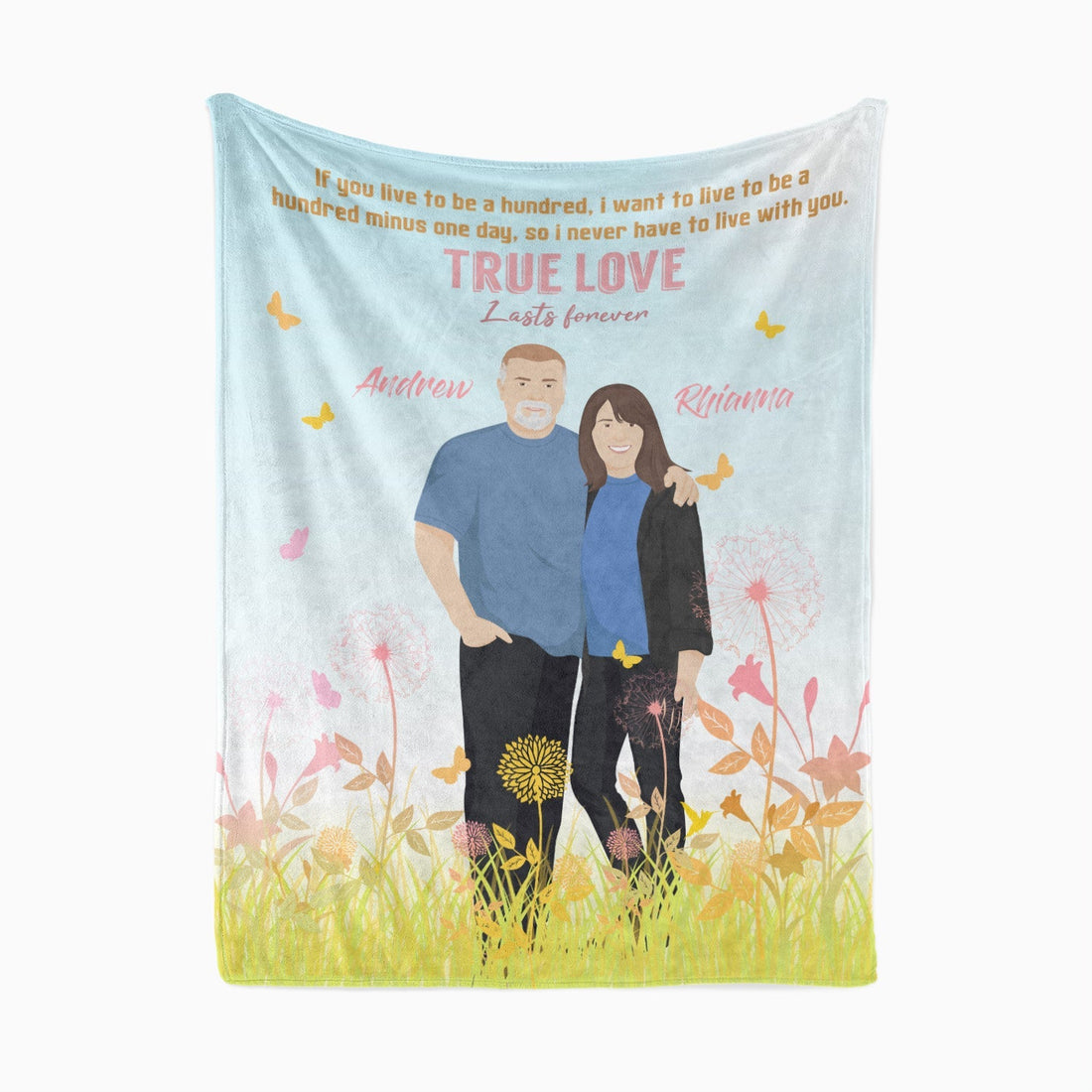 Personalized Couples Blanket with Names - Personalized Memories