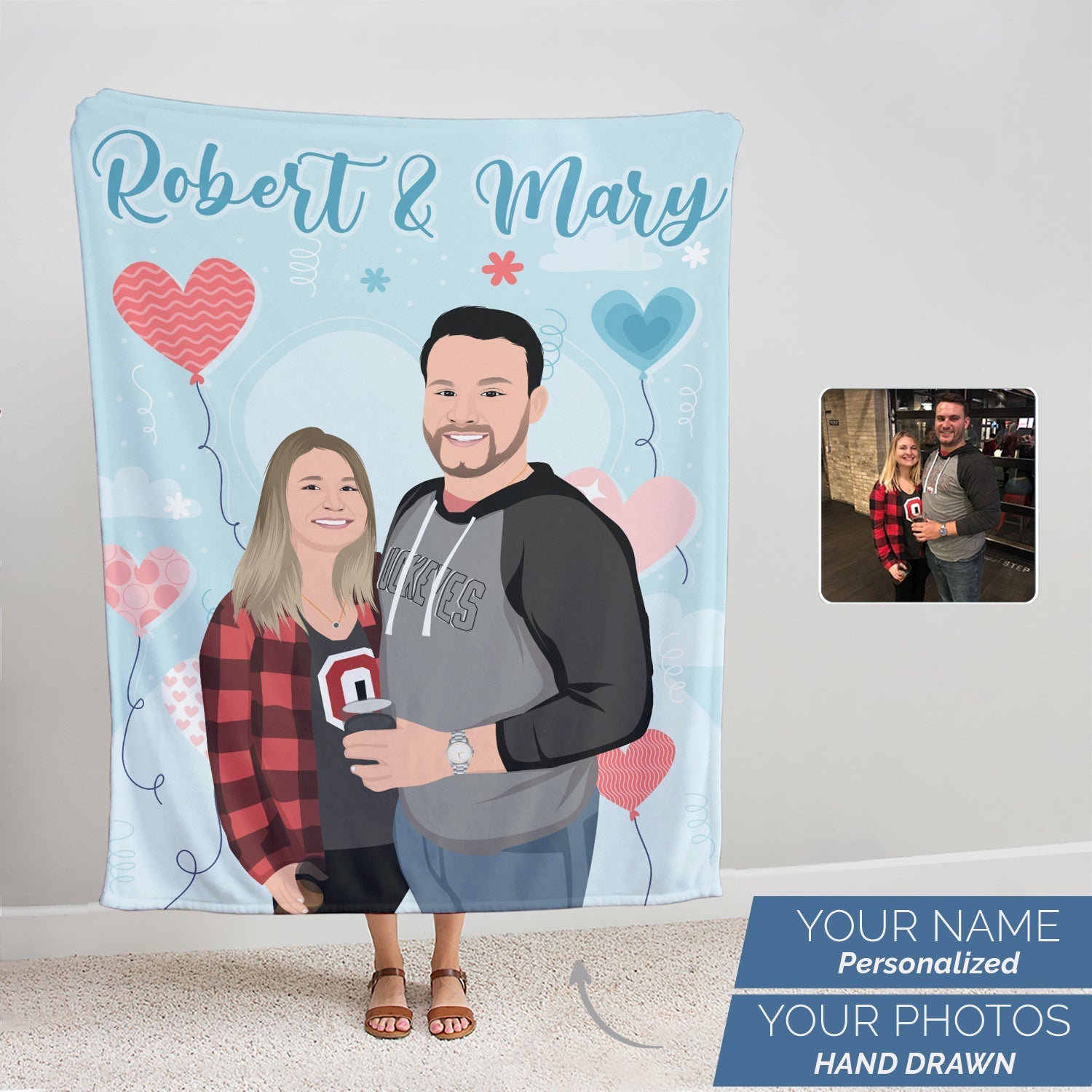 Personalized Couples Name Blanket - Personalized Memories