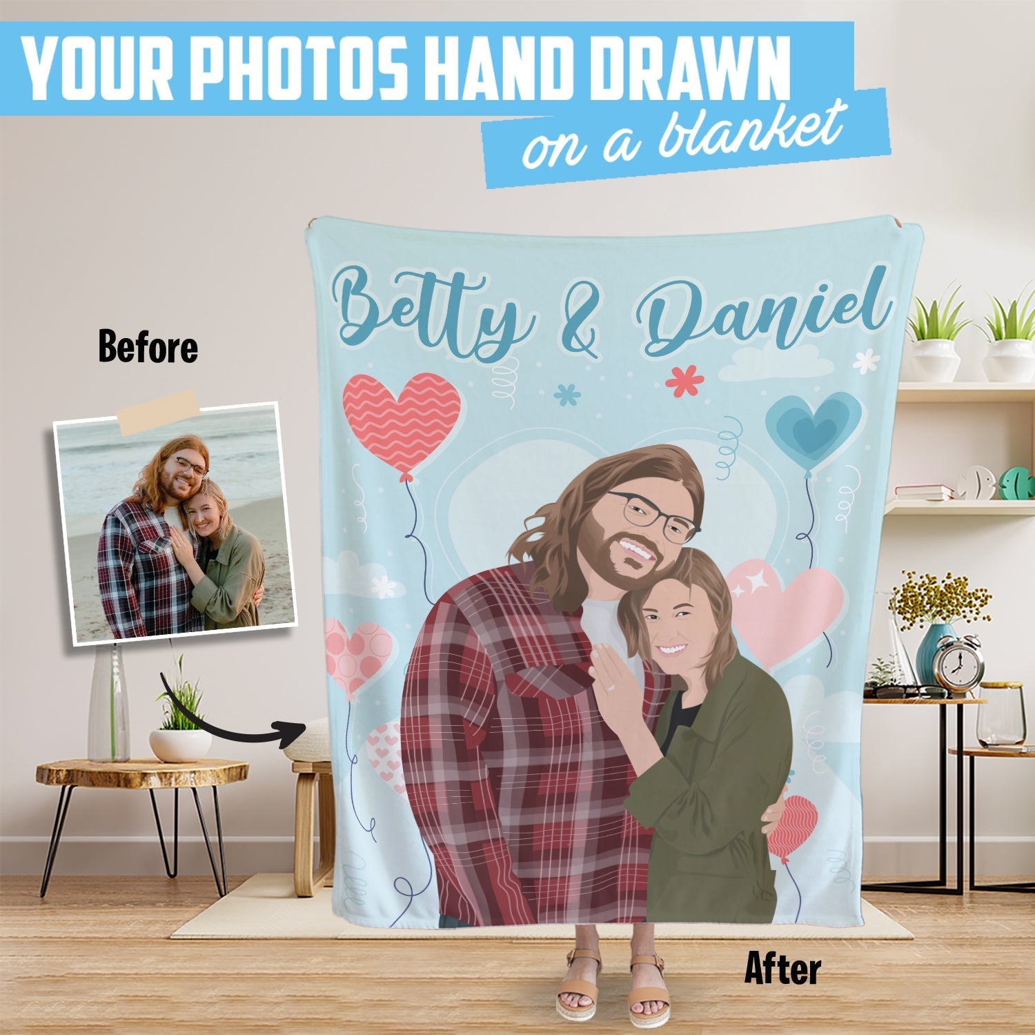 Personalized Couples Name Blanket - Personalized Memories