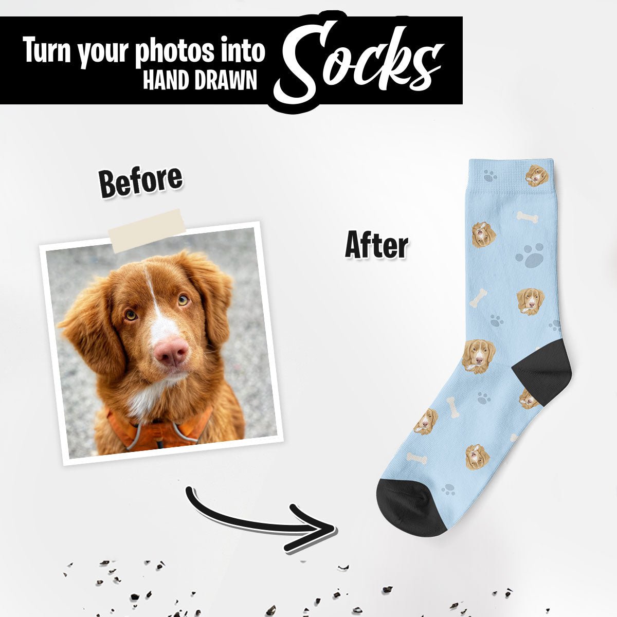 Personalized Dog Face Socks - Personalized Memories