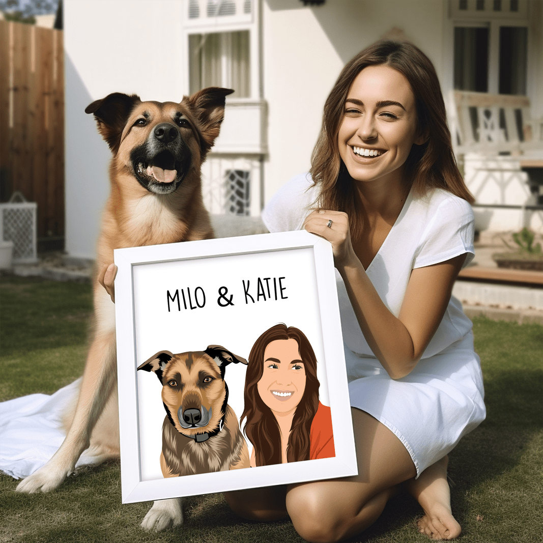 Personalized Dog & Owner Portrait - Personalized Memories