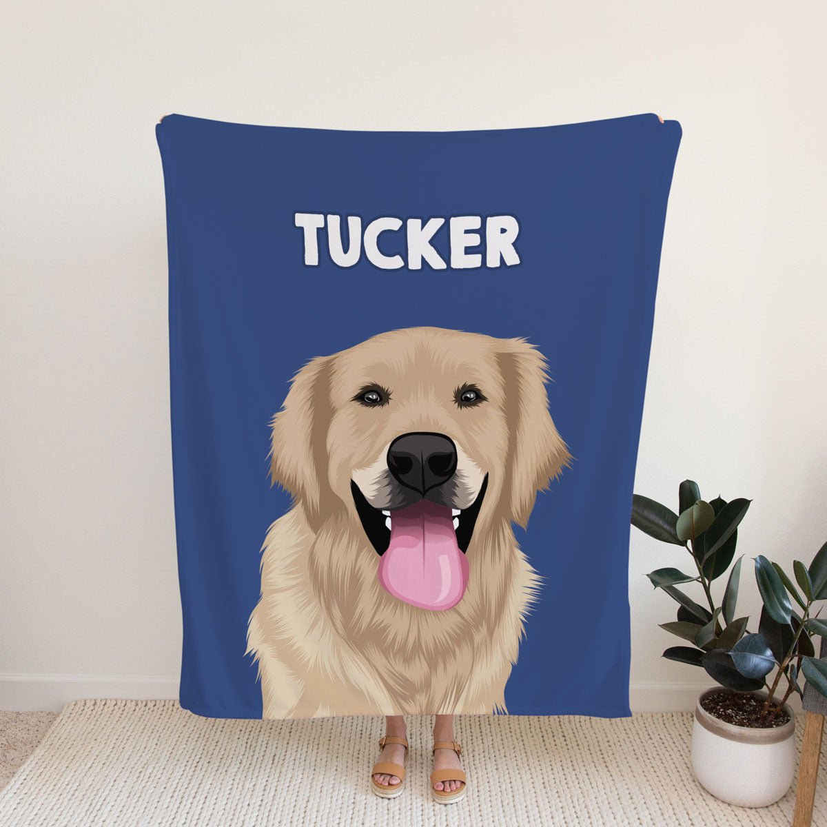 Personalized Dog Portrait Blanket - Personalized Memories