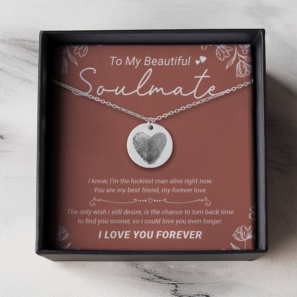 Personalized Double Fingerprint Necklace Gift - Personalized Memories