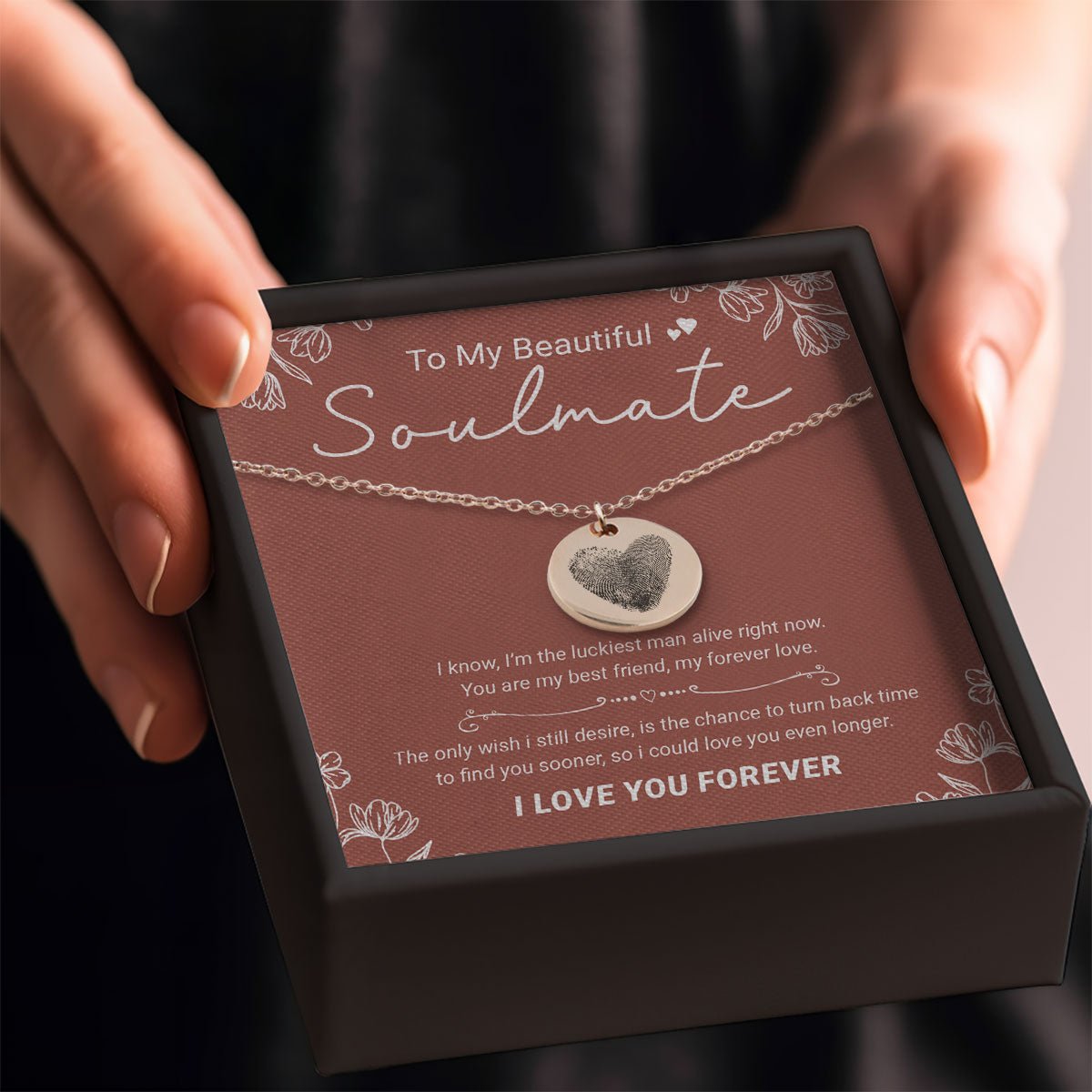 Personalized Double Fingerprint Necklace Gift - Personalized Memories