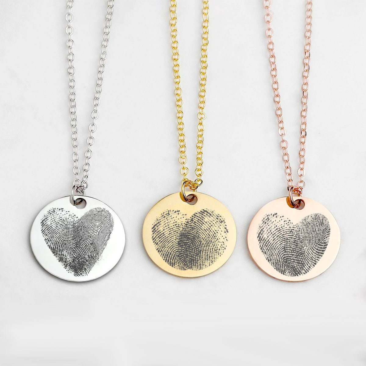 Personalized Double Fingerprint Necklace Gift - Personalized Memories