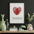 Personalized Drawn Couples Fingerprint Portraits - Personalized Memories