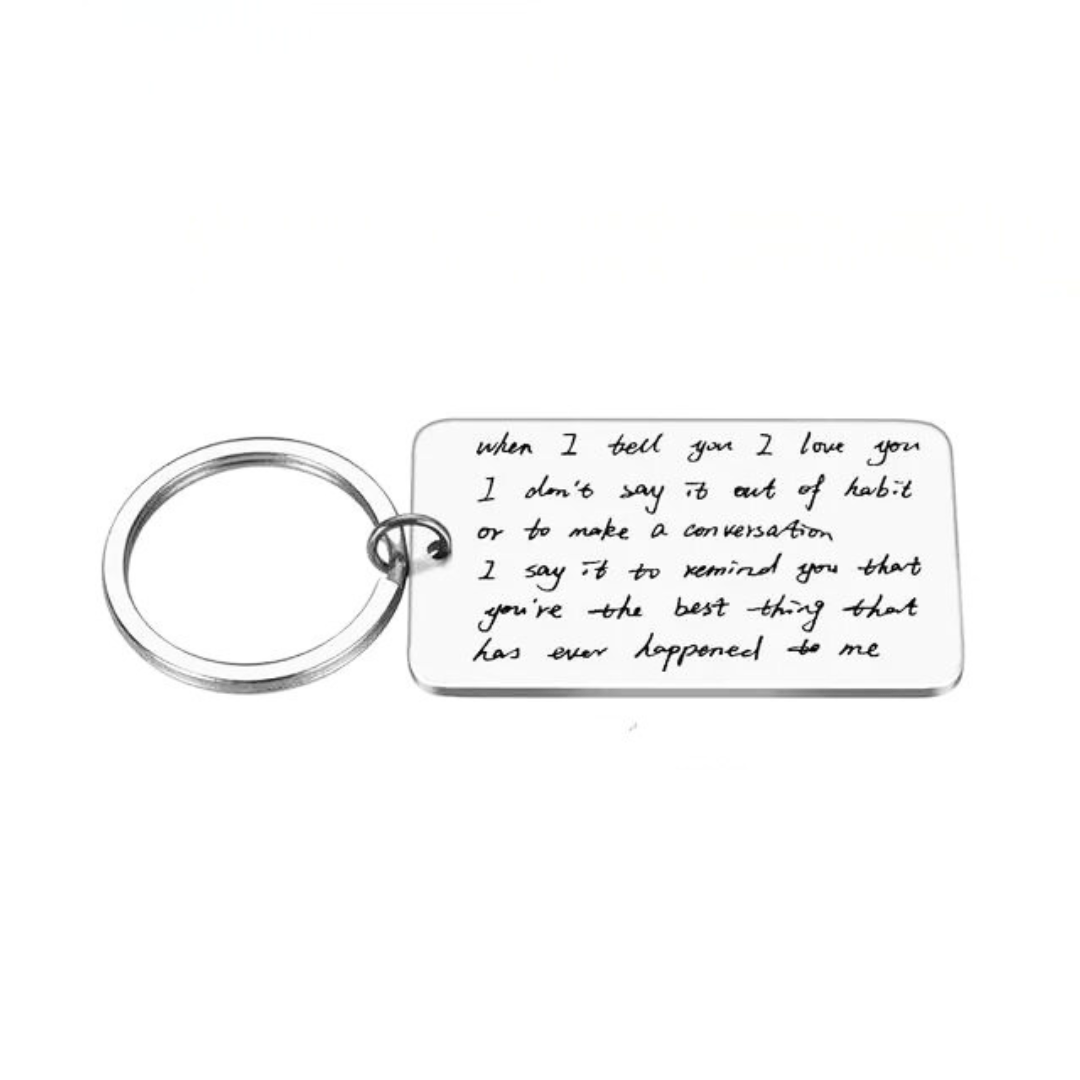 Personalized Encoded Endearments Keychain - Personalized Memories