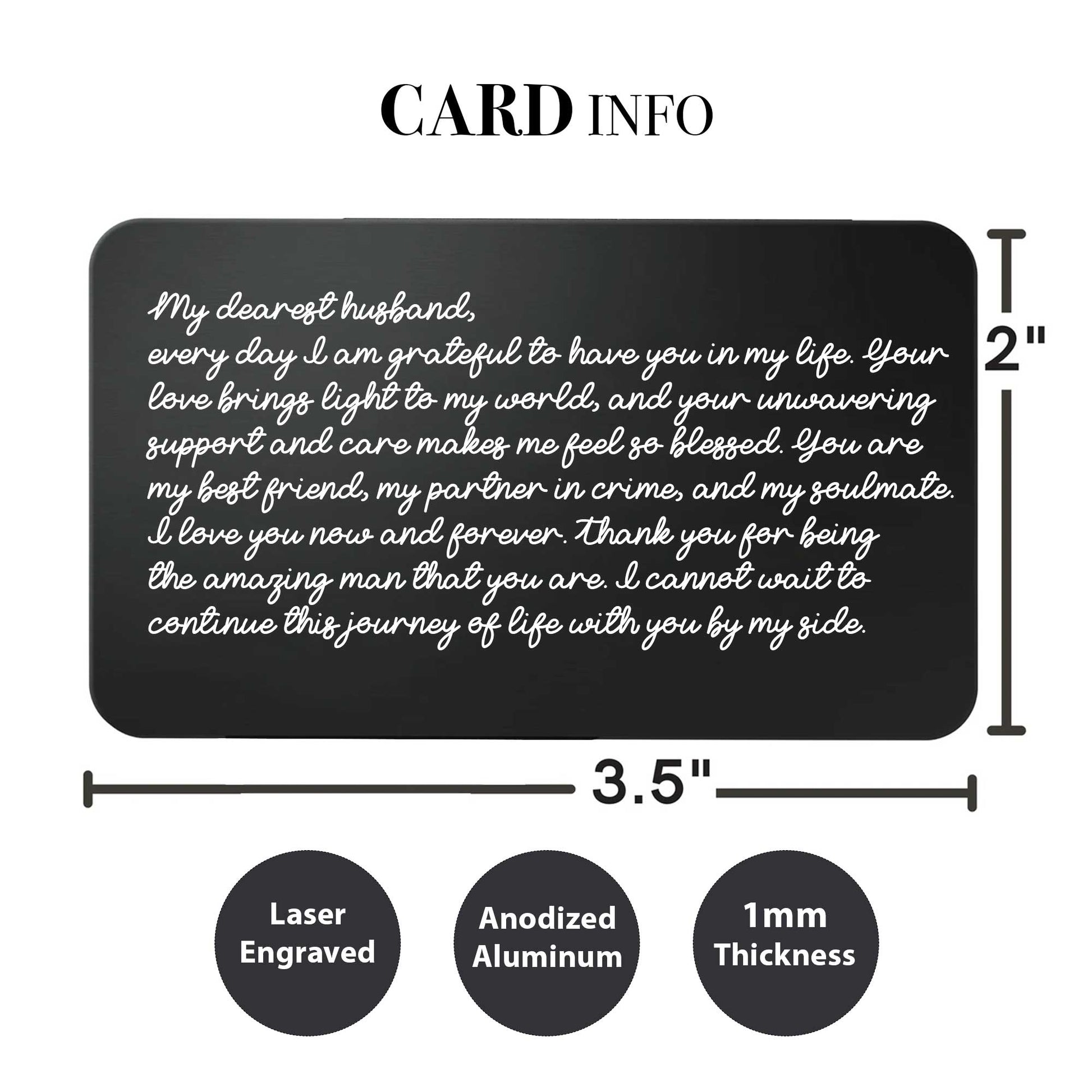 Personalized ENGRAVED Wallet Card - Personalized Memories