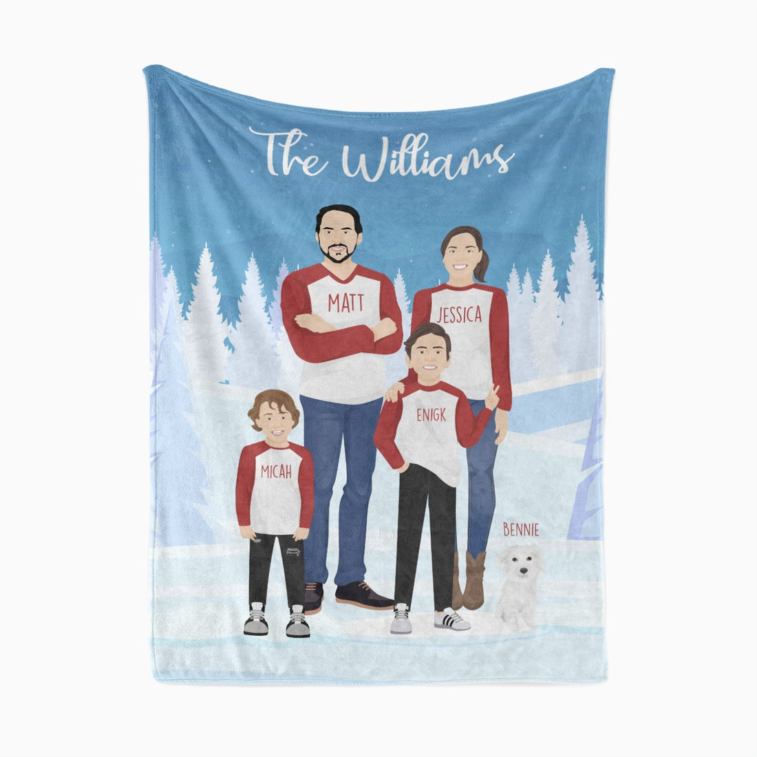 Personalized Family Christmas Blanket with Names - Personalized Memories