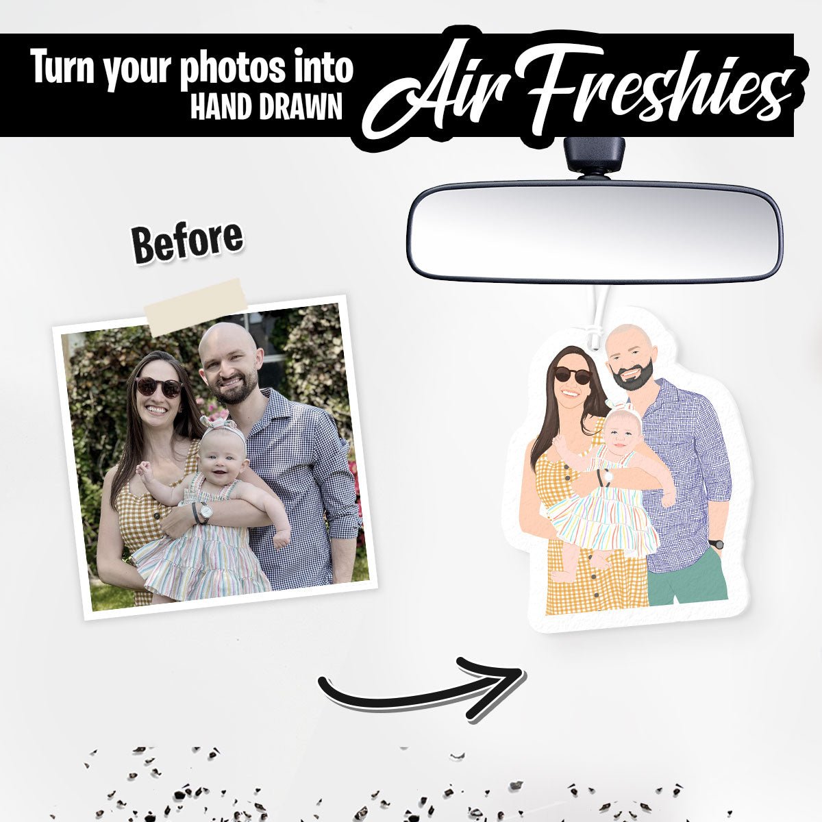 Personalized Family Portrait Air Freshener - Personalized Memories