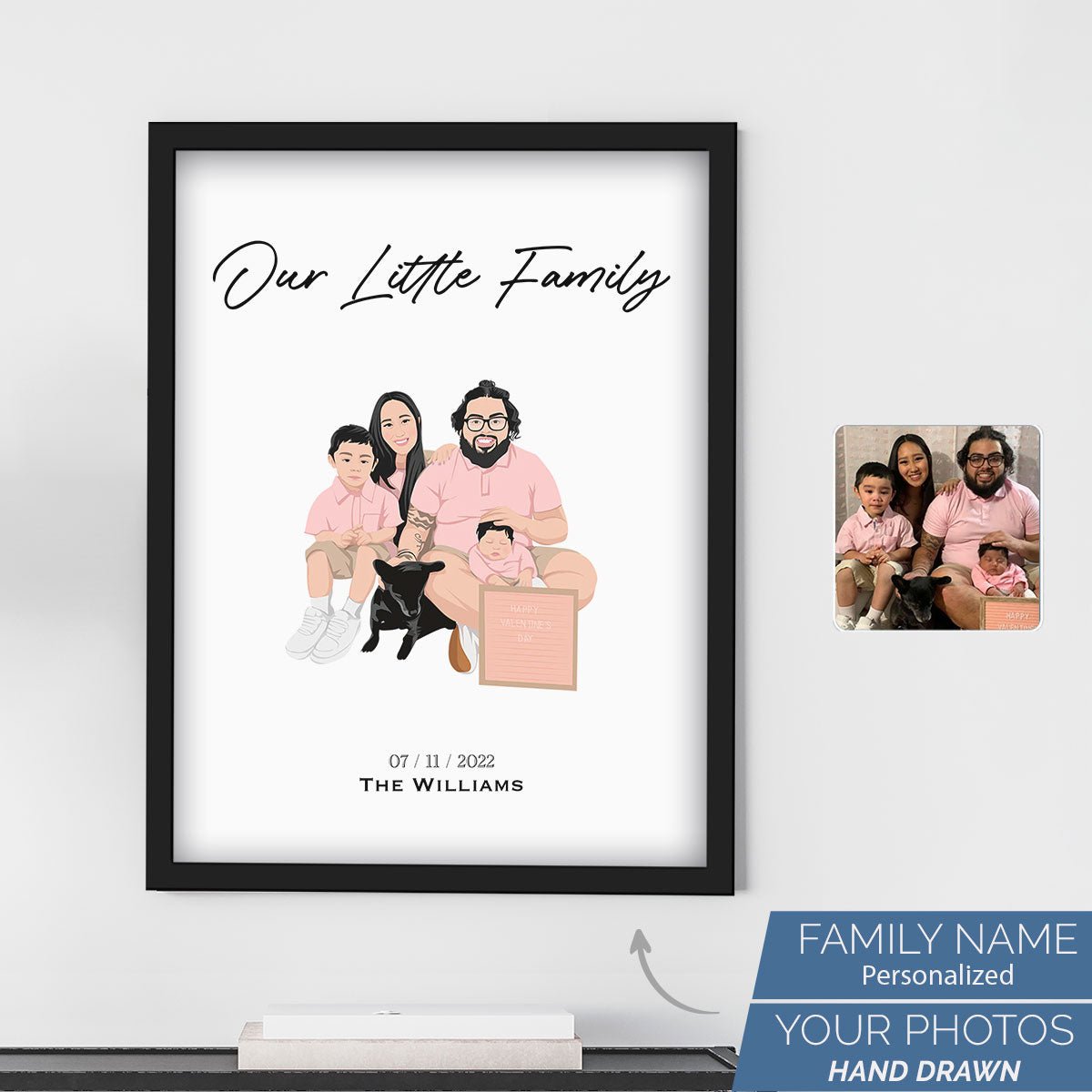 Personalized Family Portrait Drawing - Personalized Memories