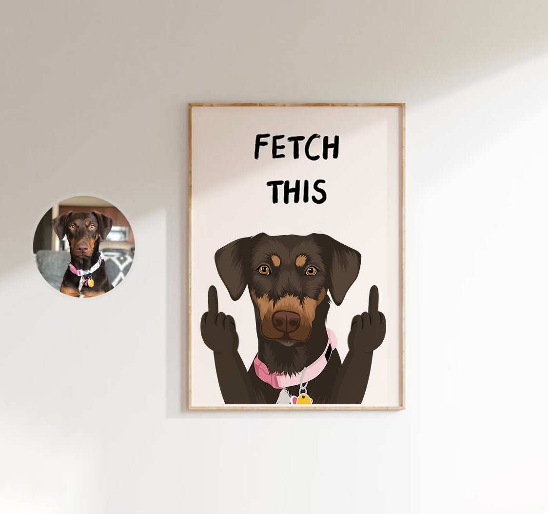 Personalized Fetch this Pet Portrait - Personalized Memories