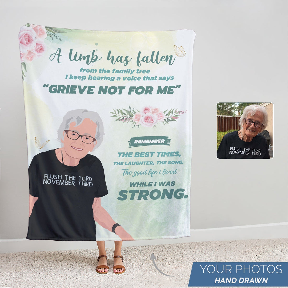 Personalized Grandma Memorial Blanket - Personalized Memories