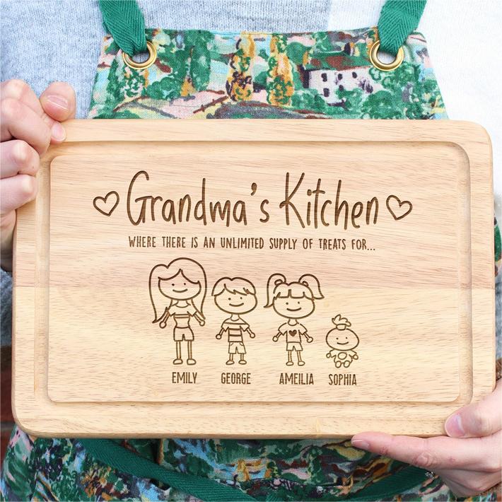 Personalized Grandma's Kitchen Bamboo Cutting Board - Personalized Memories