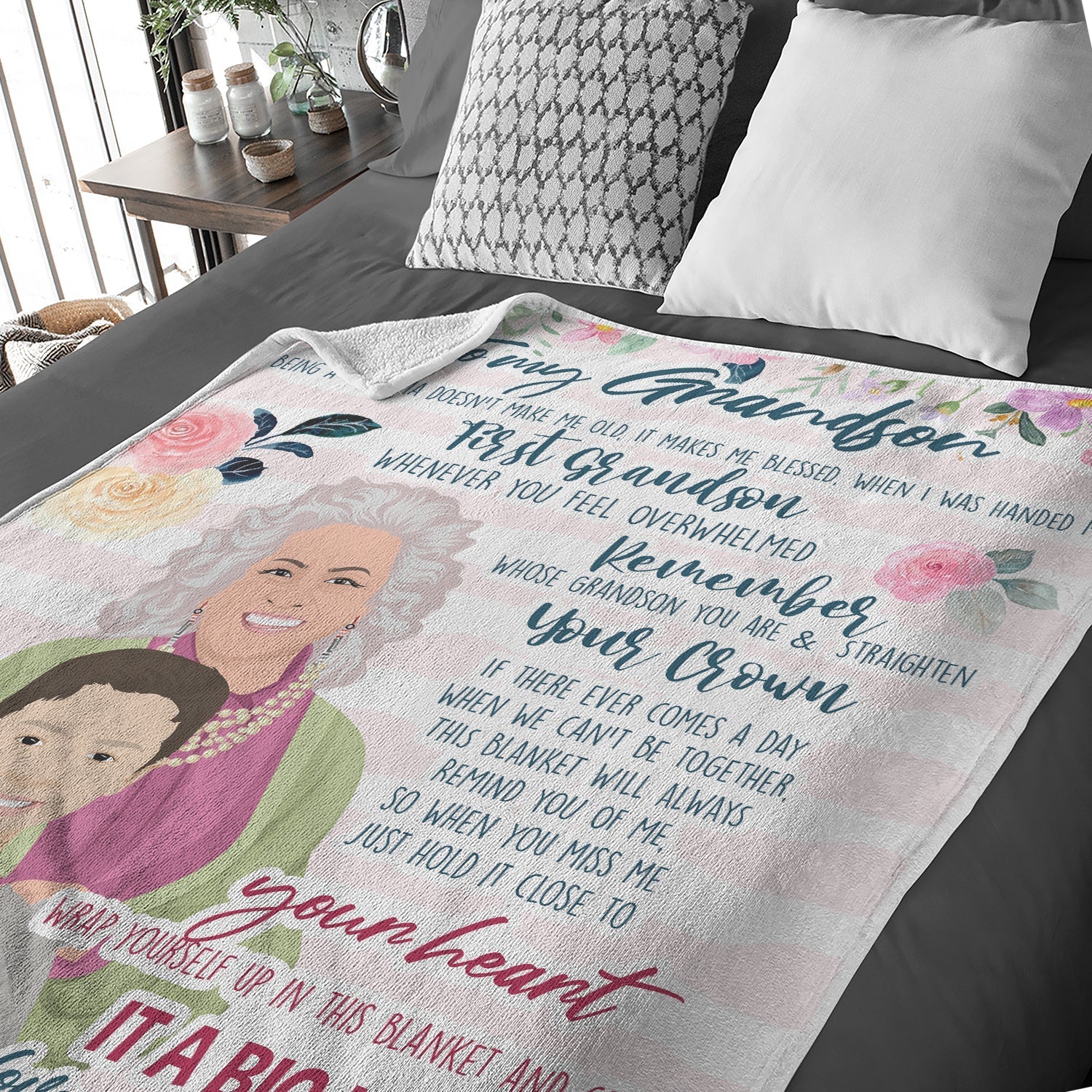 Personalized Grandson Blanket From Nana - Personalized Memories