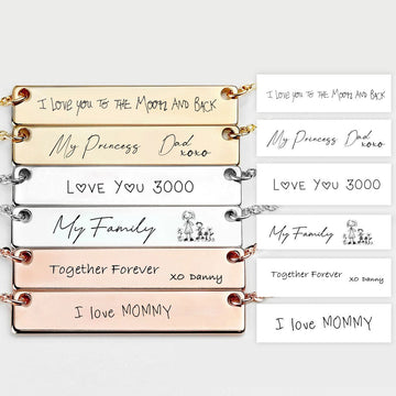 Personalized Handwriting Bar Necklace - Personalized Memories