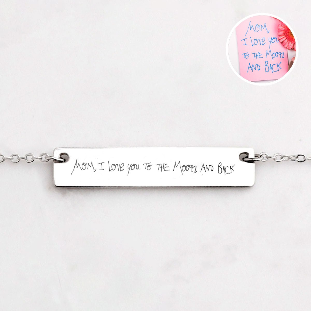 Personalized Handwriting Bar Necklace - Personalized Memories