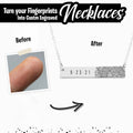 Personalized Horizontal Fingerprint Bar Necklace - Personalized Memories