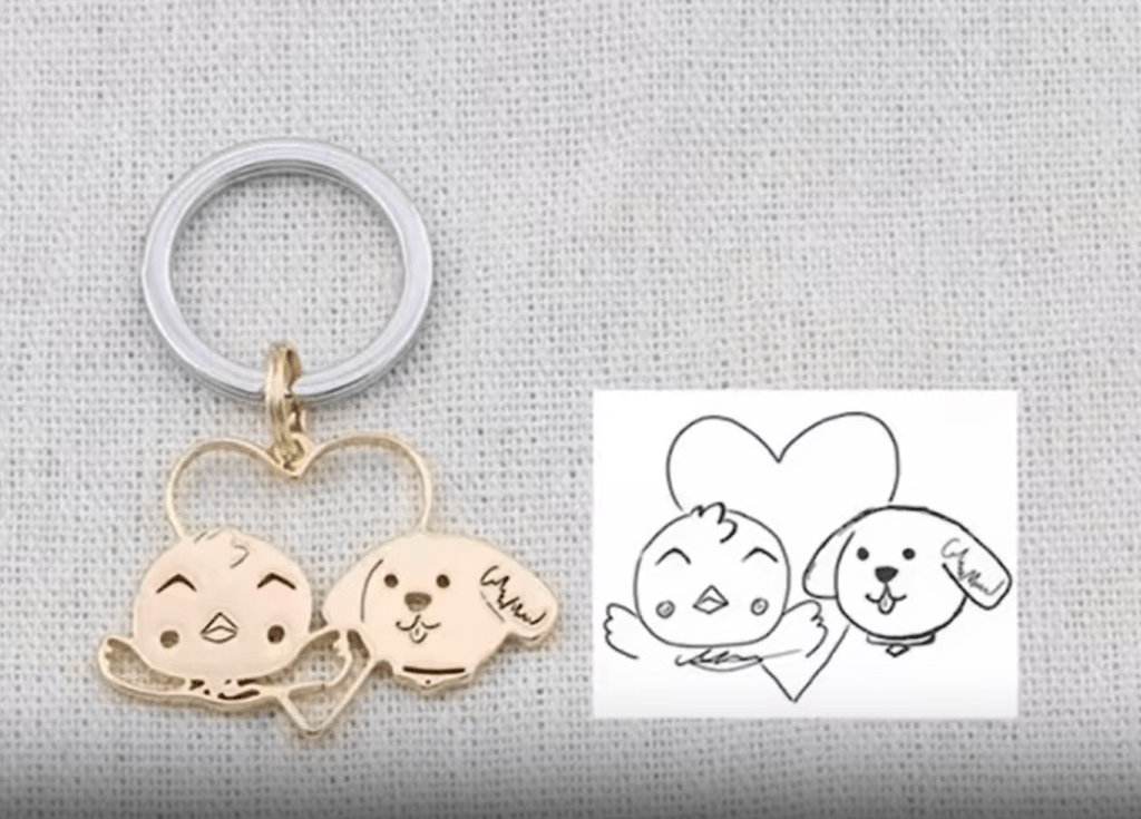 Personalized Kids Drawing Keychain - Personalized Memories