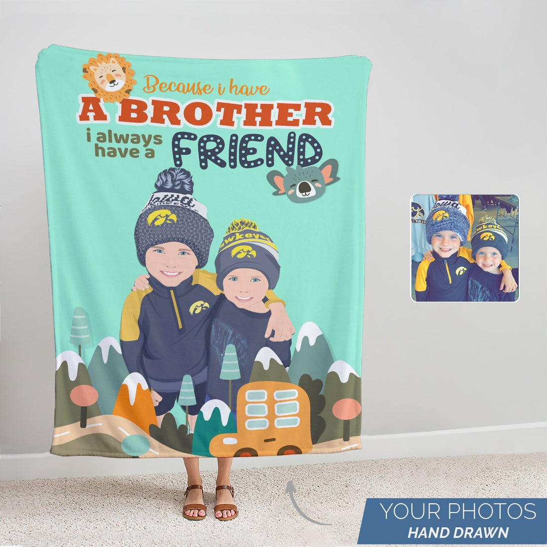 Personalized Little Brother Blanket - Personalized Memories