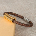 Personalized Minimal Plaited Leather Bracelet - Personalized Memories