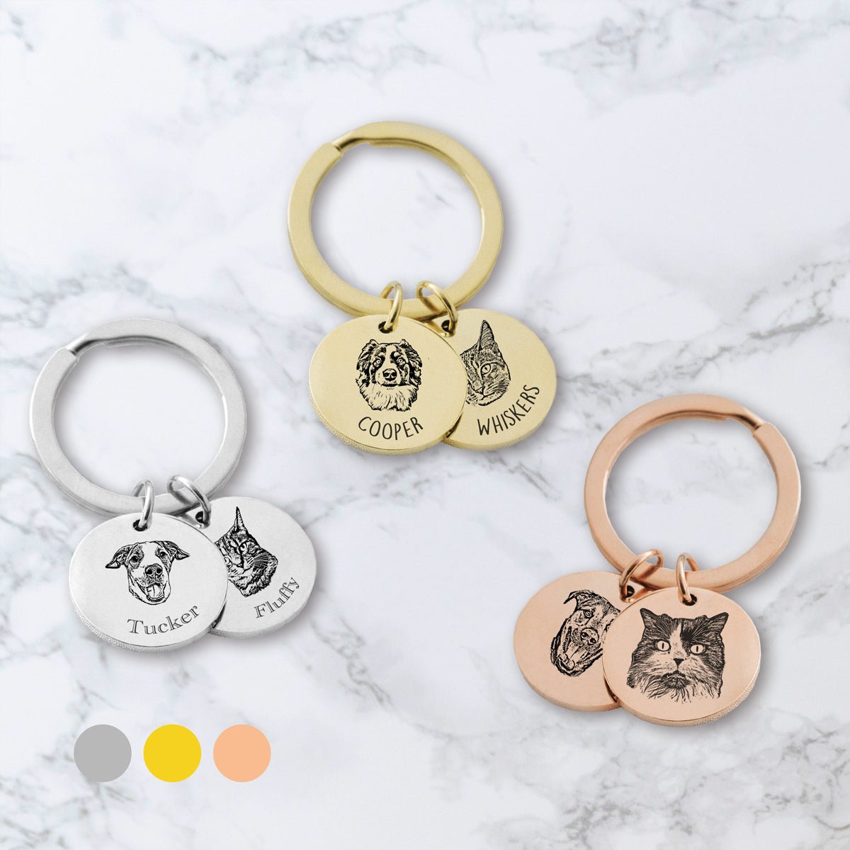 Personalized Multiple Pet Keychain - Personalized Memories