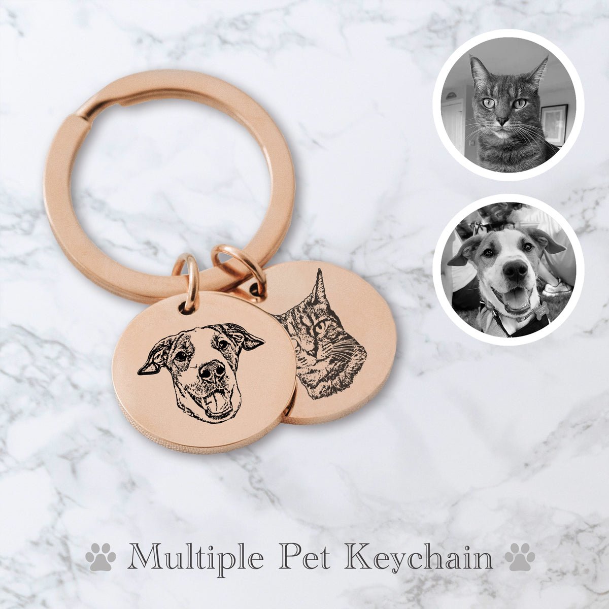 Personalized Multiple Pet Keychain - Personalized Memories