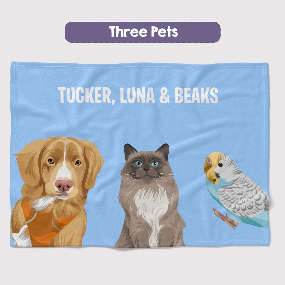 Personalized Multiple Pets Blanket - Personalized Memories