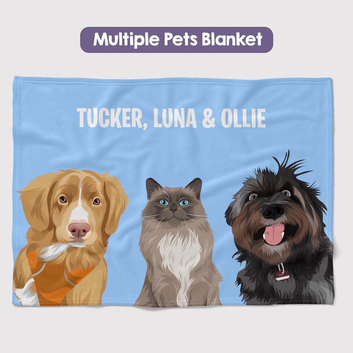 Personalized Multiple Pets Blanket - Personalized Memories