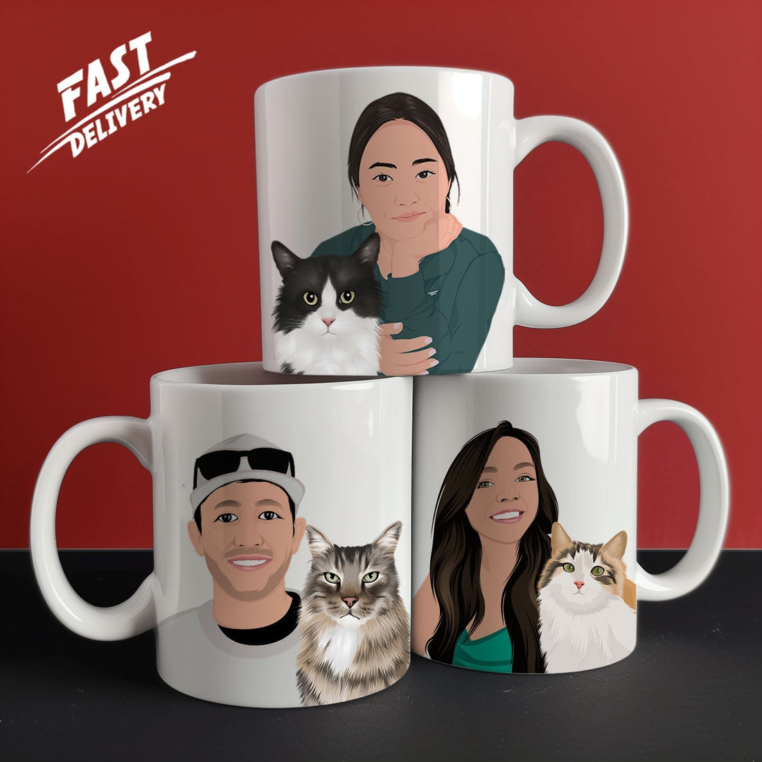 Personalized Multiple Photo Cat & Owner Mug - Personalized Memories