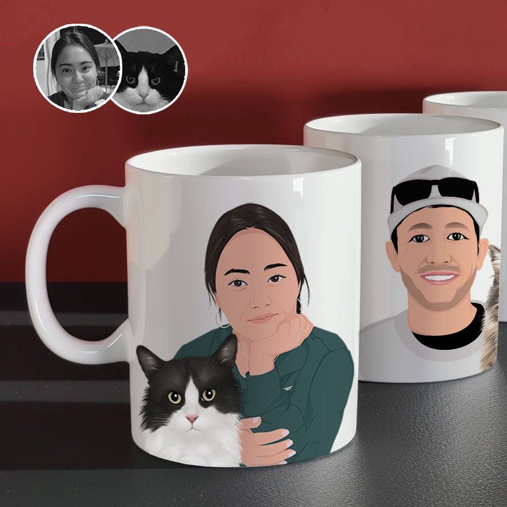 Personalized Multiple Photo Cat & Owner Mug - Personalized Memories