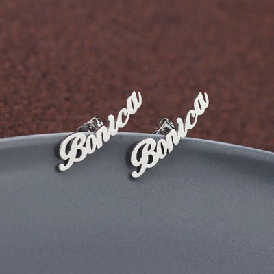 Personalized Name Stud Earrings - Personalized Memories