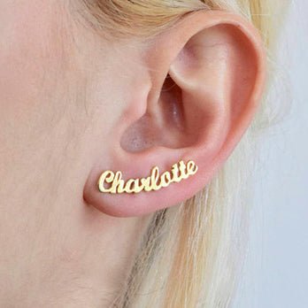 Personalized Name Stud Earrings - Personalized Memories