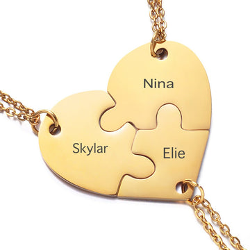 Personalized One Heart stitched Necklace - Personalized Memories