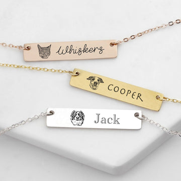 Personalized Pet Bar Necklace - Personalized Memories