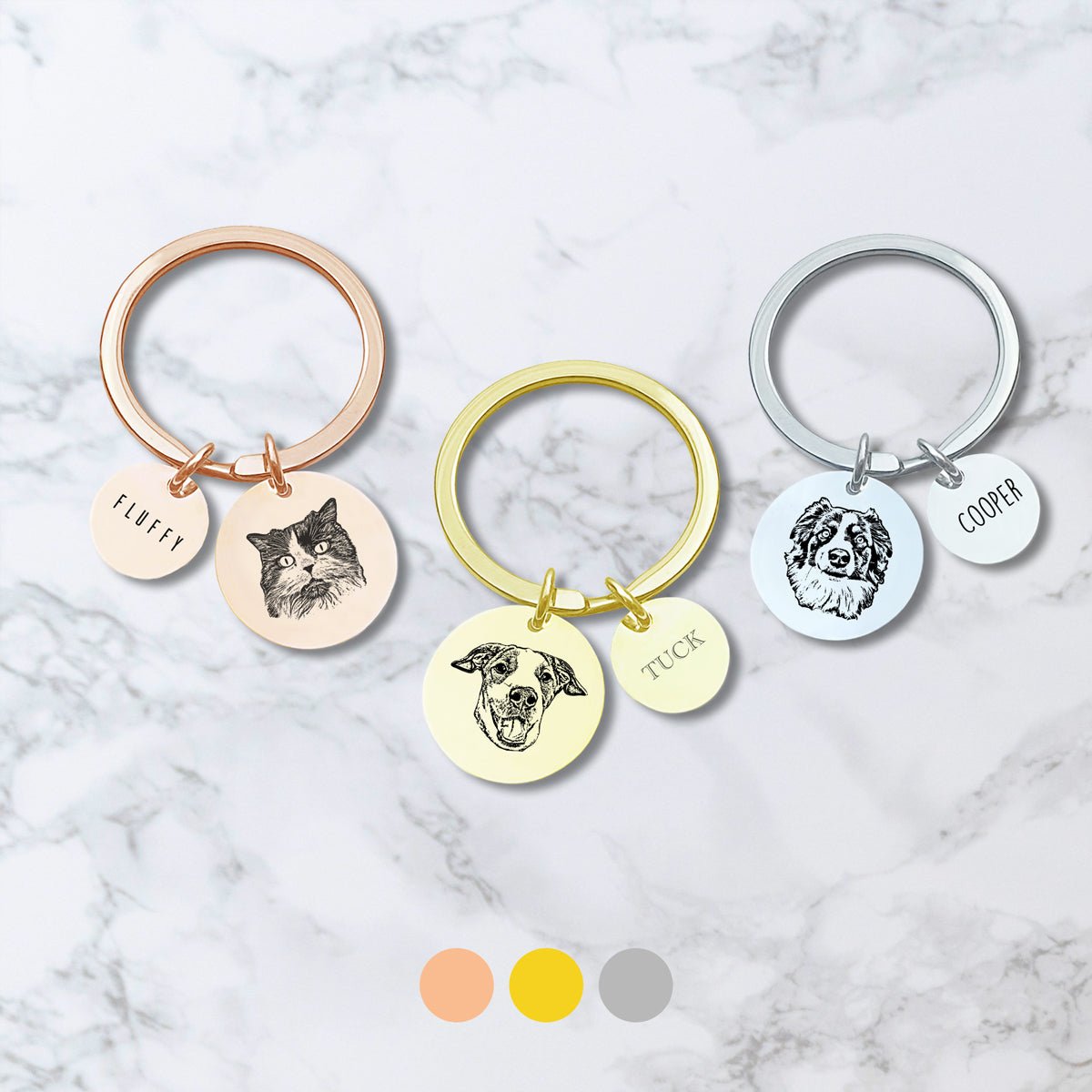 Personalized Pet Charm Keychain - Personalized Memories