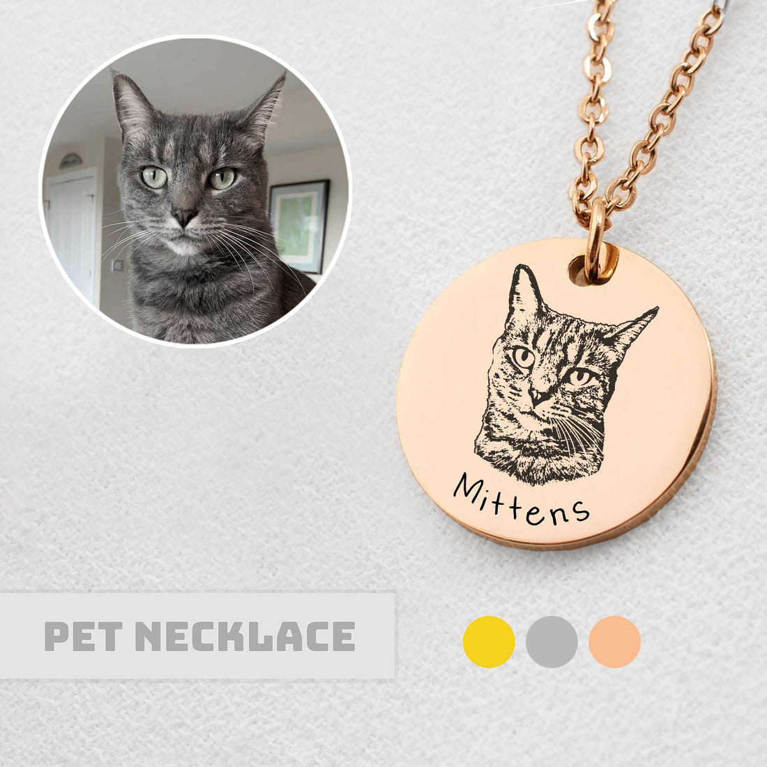 Personalized Pet Portrait Necklace - Personalized Memories